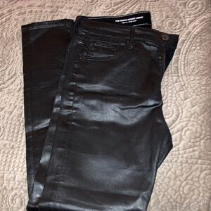 AG Adriano Goldschmied Black Coated Skinny Jeans